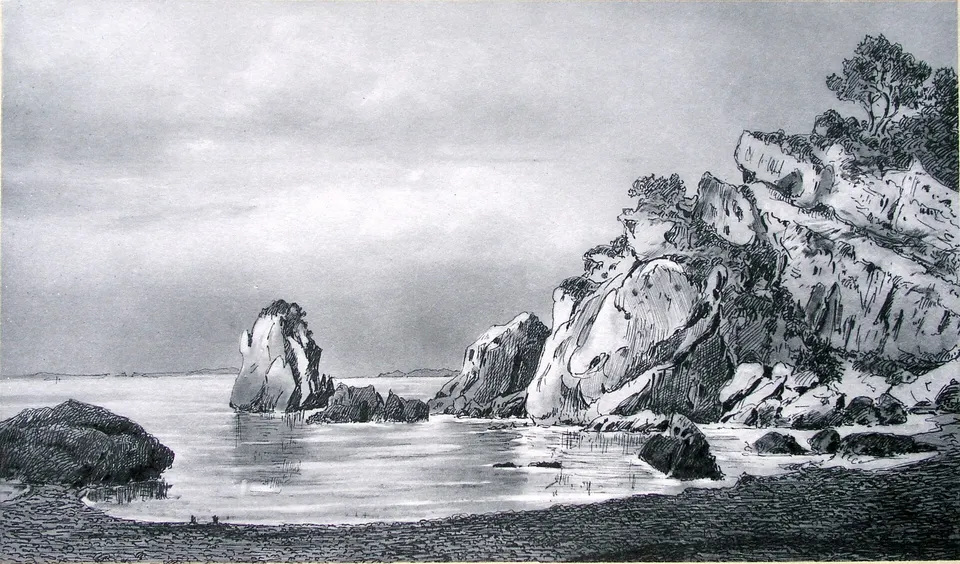 Kryoneri Beach (Parga), photo by Archduke Ludwig Salvator of Austria / Wikimedia Commons