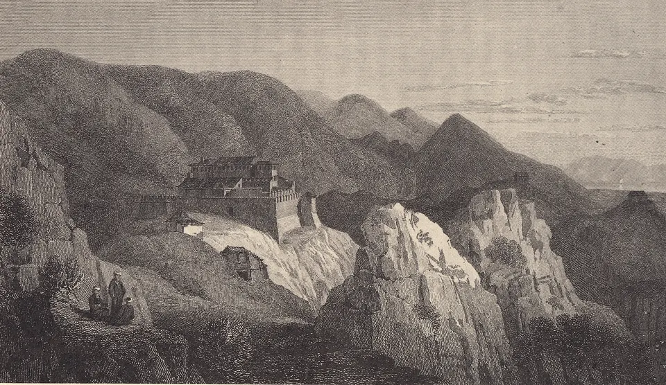 Château de Kiafa (Souli), photo de C. Stanfield after H. Holland (engraving) / Wikimedia Commons